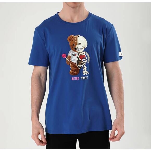 Fifth Loop Other - Fifth Loop Bitter-Sweet Graphic Fitted T Shirt in Hypr Blue Size L